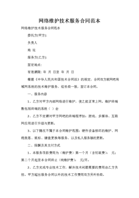 网络维护技术服务合同范本